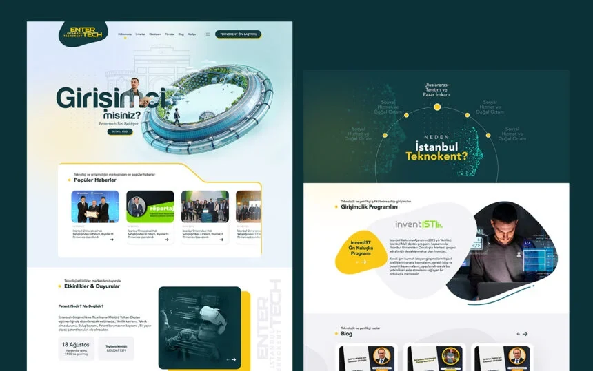 Entertech İstanbul Teknokent web sitesi genel g&ouml;r&uuml;n&uuml;m