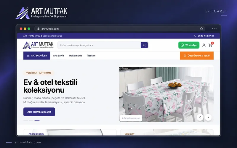 Art Mutfak e-ticaret sitesi