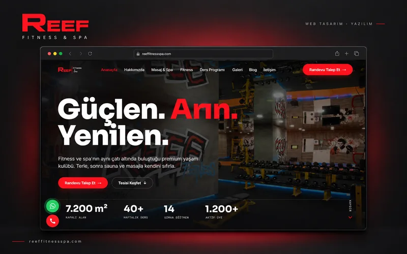 Reef Fitness & Spa web sitesi