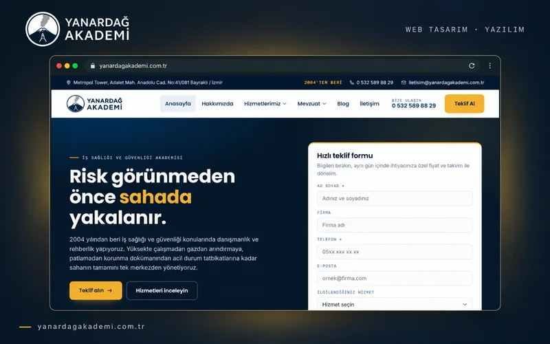 Yanardağ Akademi web sitesi